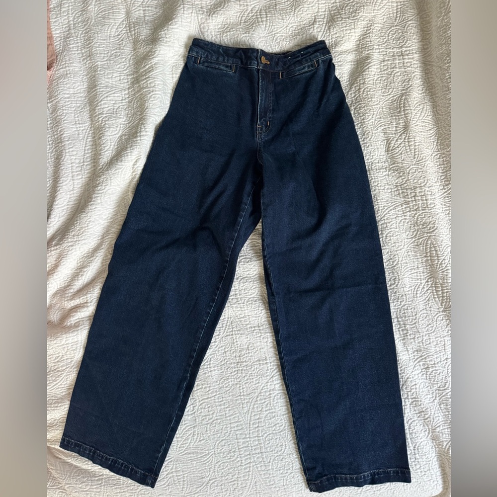 Madewell Curvy Emmet Wide Leg Jean Size 26 Dark Wash New Never Worn